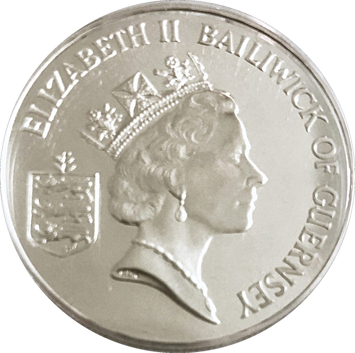 Guernsey 2 Pounds - Elizabeth II 50th Anniversary of Liberation obverse