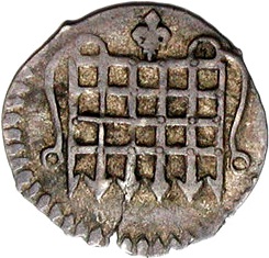 ½ Penny - James I 1st coinage obverse