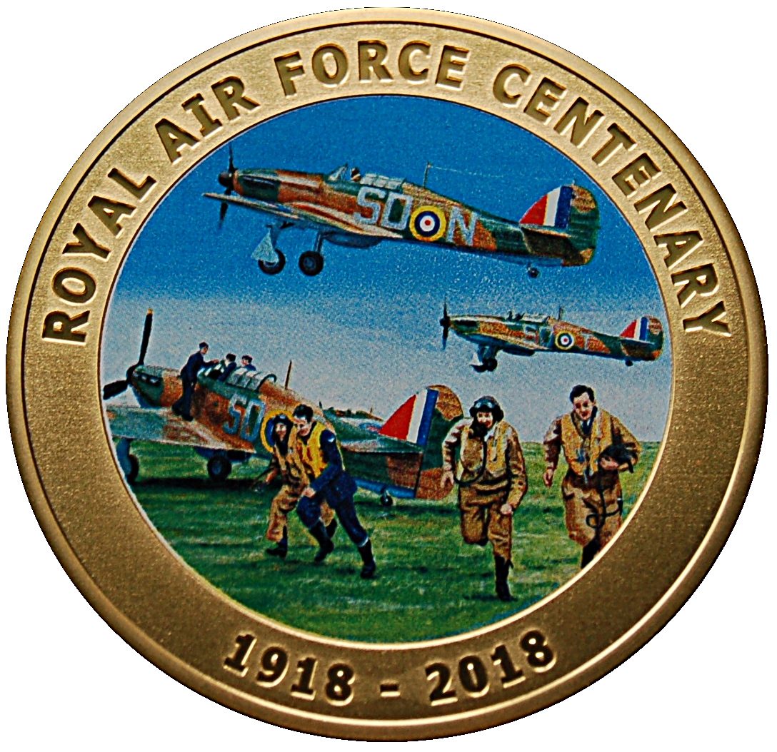 Jersey 50 Pence - Elizabeth II Royal Air Force Centenary - Hawker Hurricane