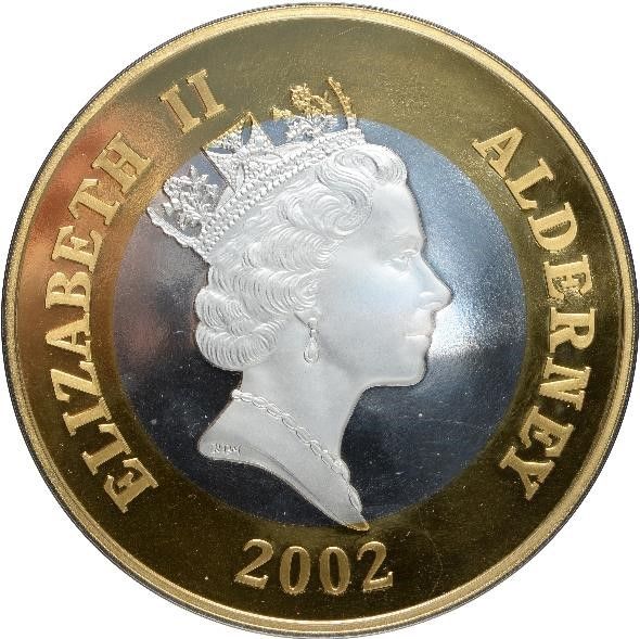 Alderney 50 Pounds - Elizabeth II Golden Jubilee obverse