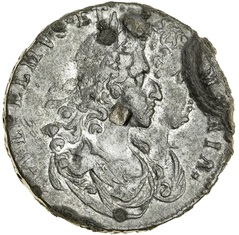 ½ Penny - William and Mary draped busts obverse