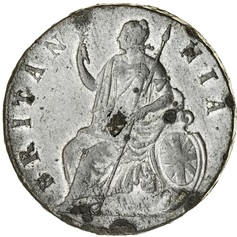 ½ Penny - William and Mary cuirassed busts