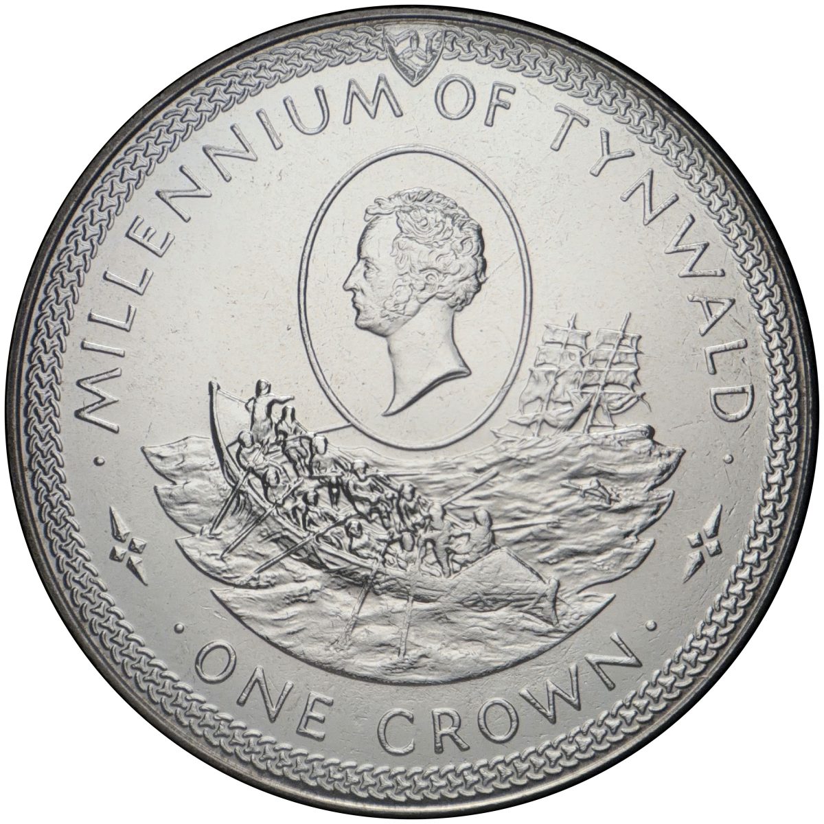 Isle of Man 1 Crown - Elizabeth II Tynwald - Sir William Hillary