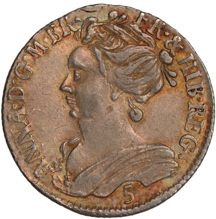 Scotland 5 Shillings - Anne obverse