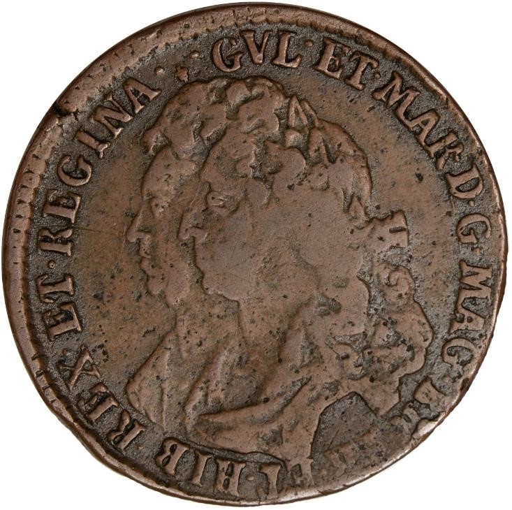Scotland 1 Bawbee - William and Mary obverse