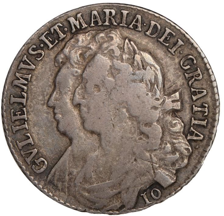 Scotland 10 Shillings - William and Mary obverse