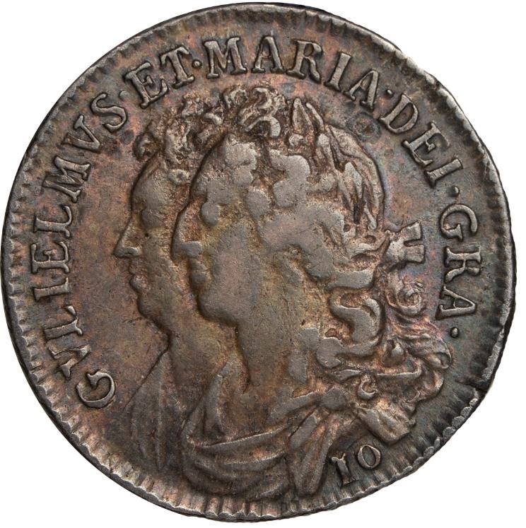 Scotland 10 Shillings - William and Mary obverse