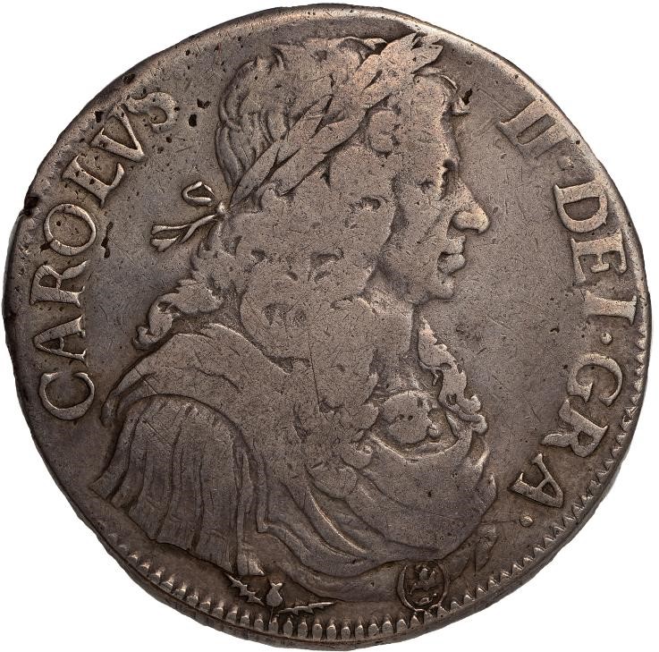 Scotland 4 Merks - Charles II 1st Coinage, Type II obverse