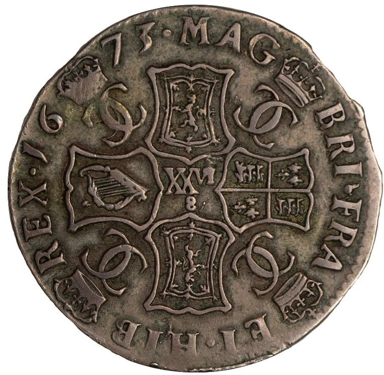 Scotland 2 Merks - Charles II 1st Coinage, Type II