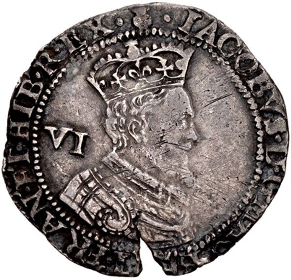 Scotland 6 Shillings - James VI 9th Coinage obverse