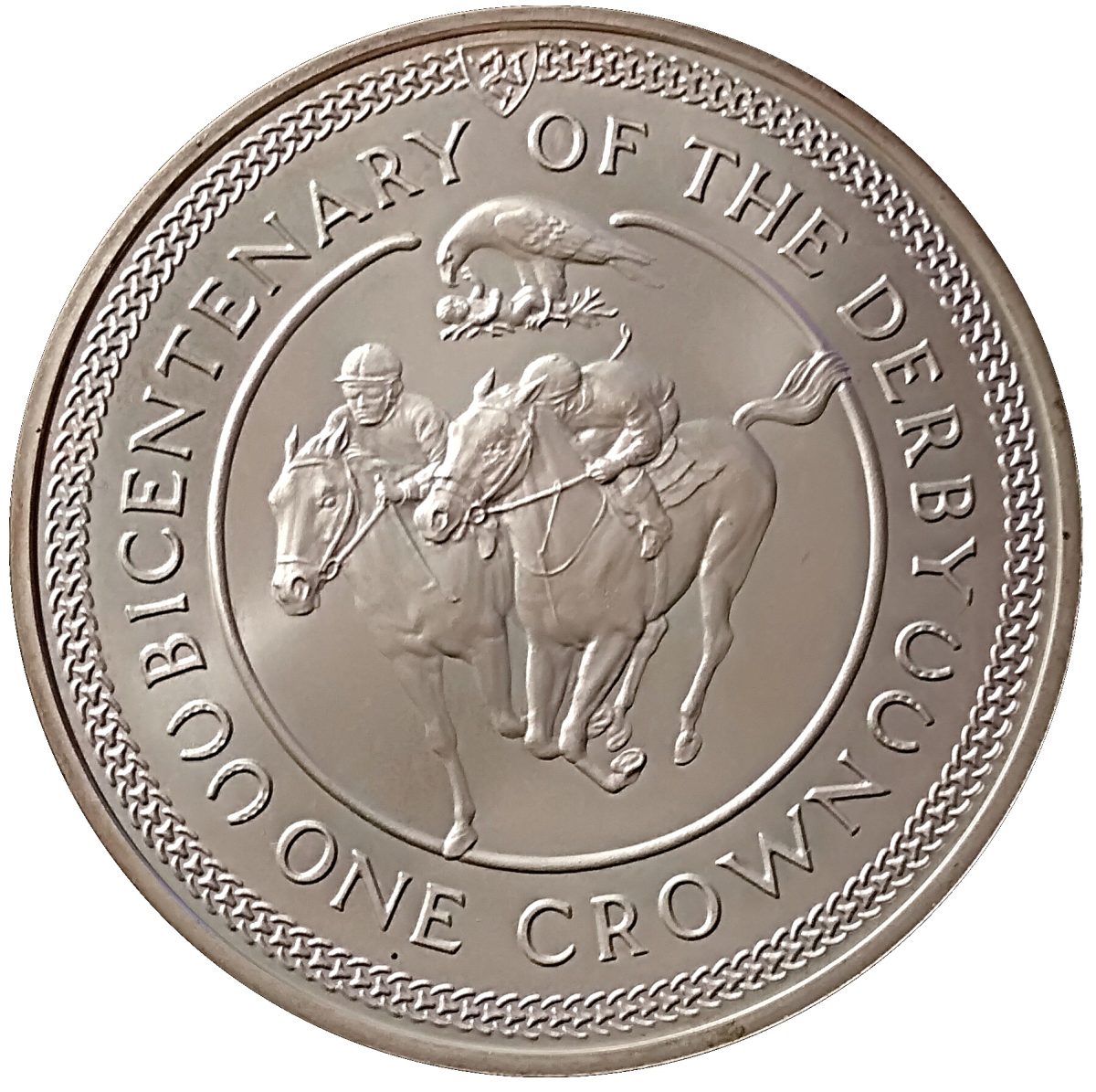 Isle of Man 1 Crown - Elizabeth II Derby; Silver issue