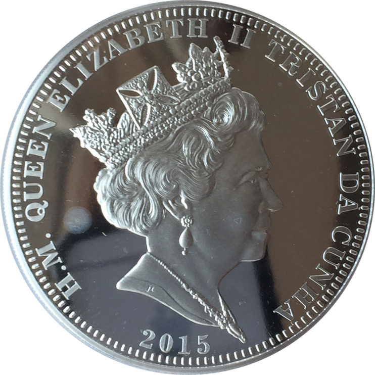 Tristan da Cunha 5 Pounds - Elizabeth II Five Portraits obverse