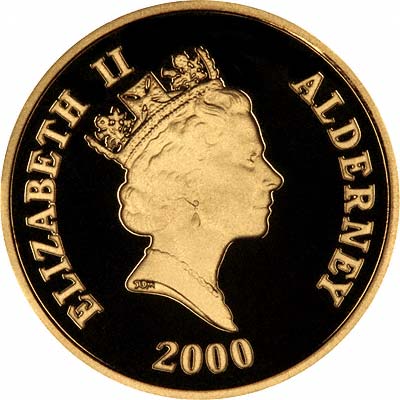 Alderney 25 Pounds - Elizabeth II Battle of Britain obverse