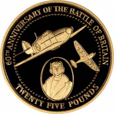 Alderney 25 Pounds - Elizabeth II Battle of Britain