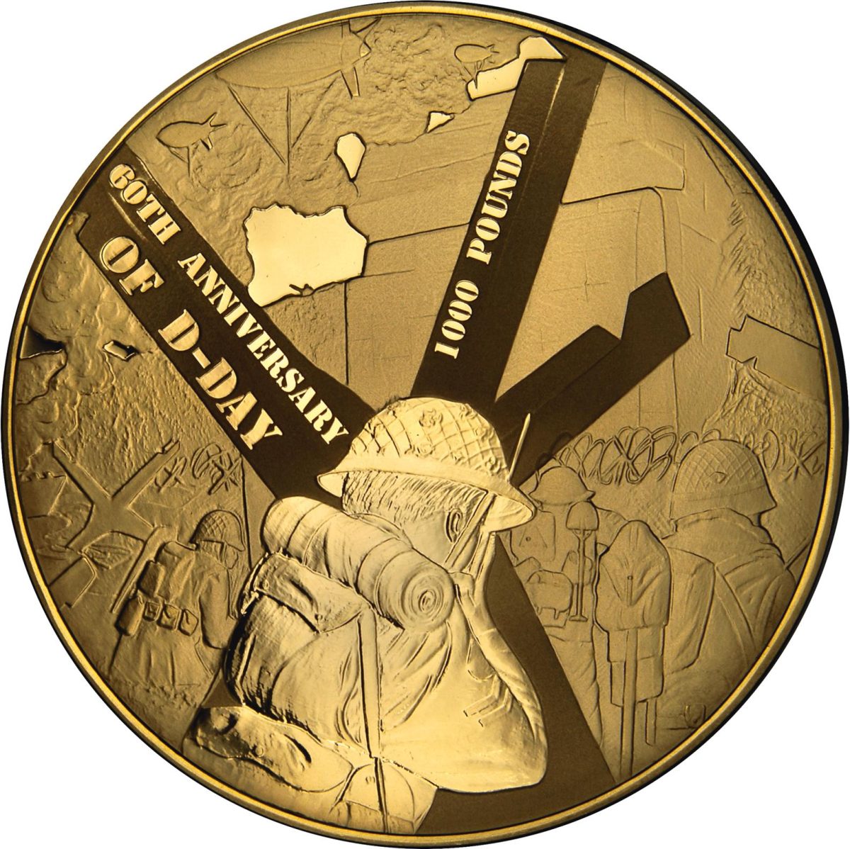 Alderney 1000 Pounds - Elizabeth II D-Day reverse