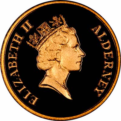 Alderney 1 Pound - Elizabeth II VE Day; Gold Proof Issue obverse