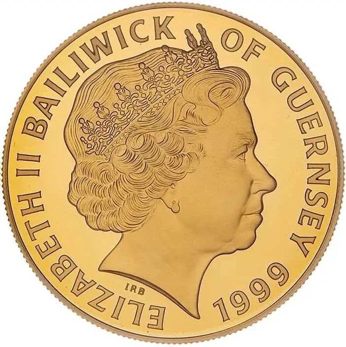 Guernsey 5 Pounds - Elizabeth II Sir Winston Churchill - Gold obverse