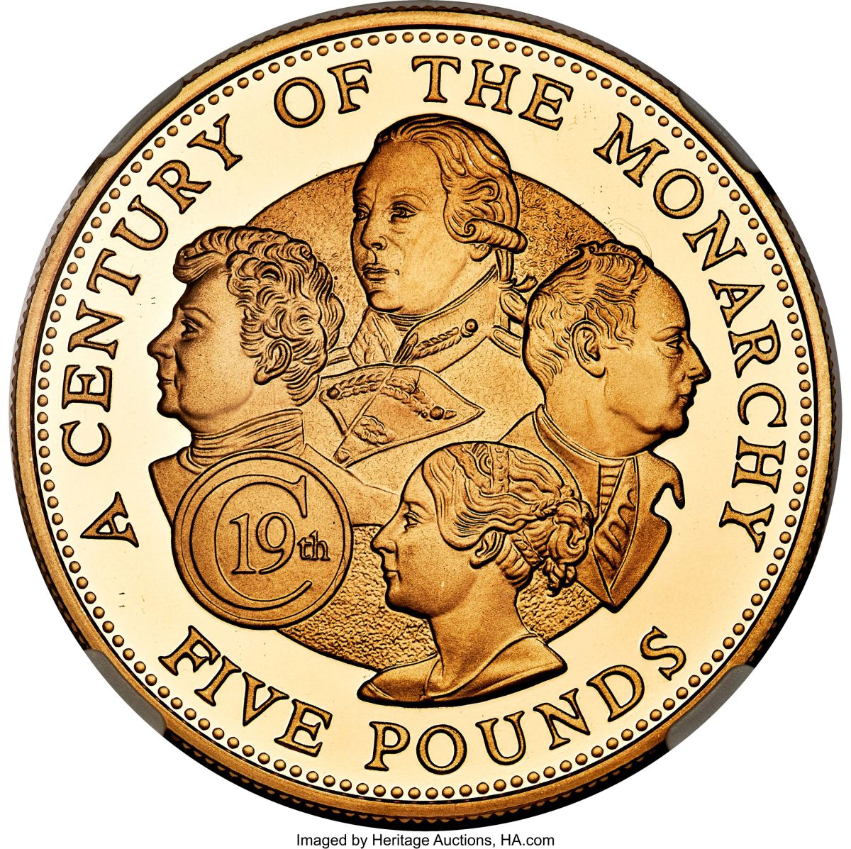 Guernsey 5 Pounds - Elizabeth II 19th Century Monarchs - Gold