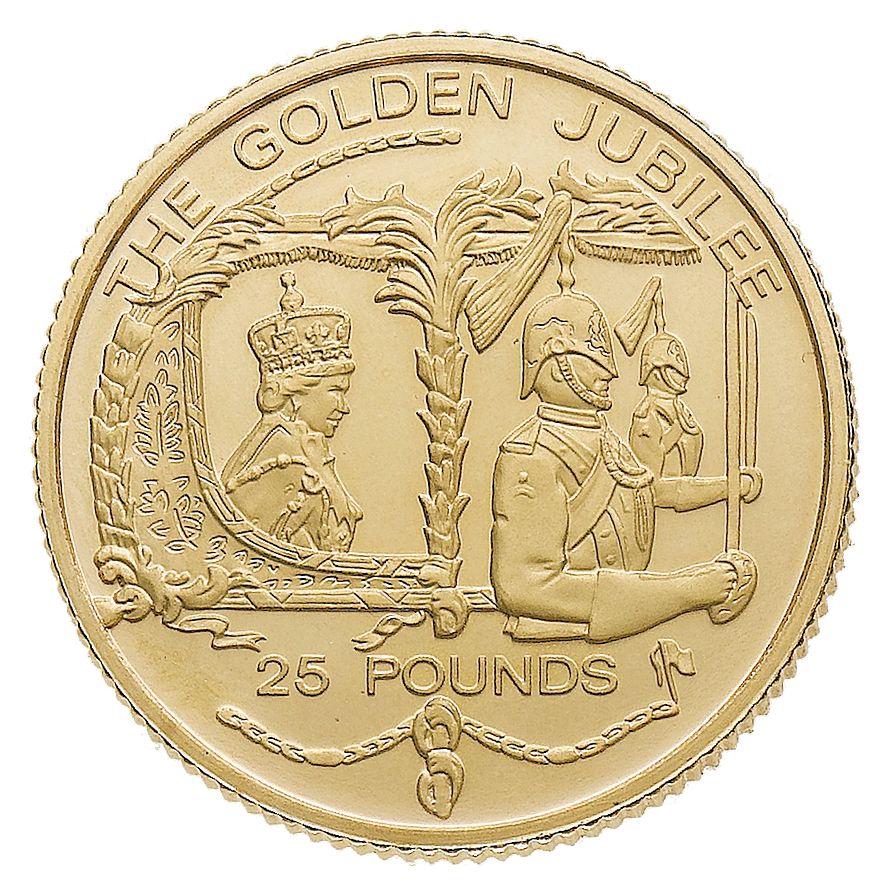 Guernsey 25 Pounds - Elizabeth II Golden Jubilee
