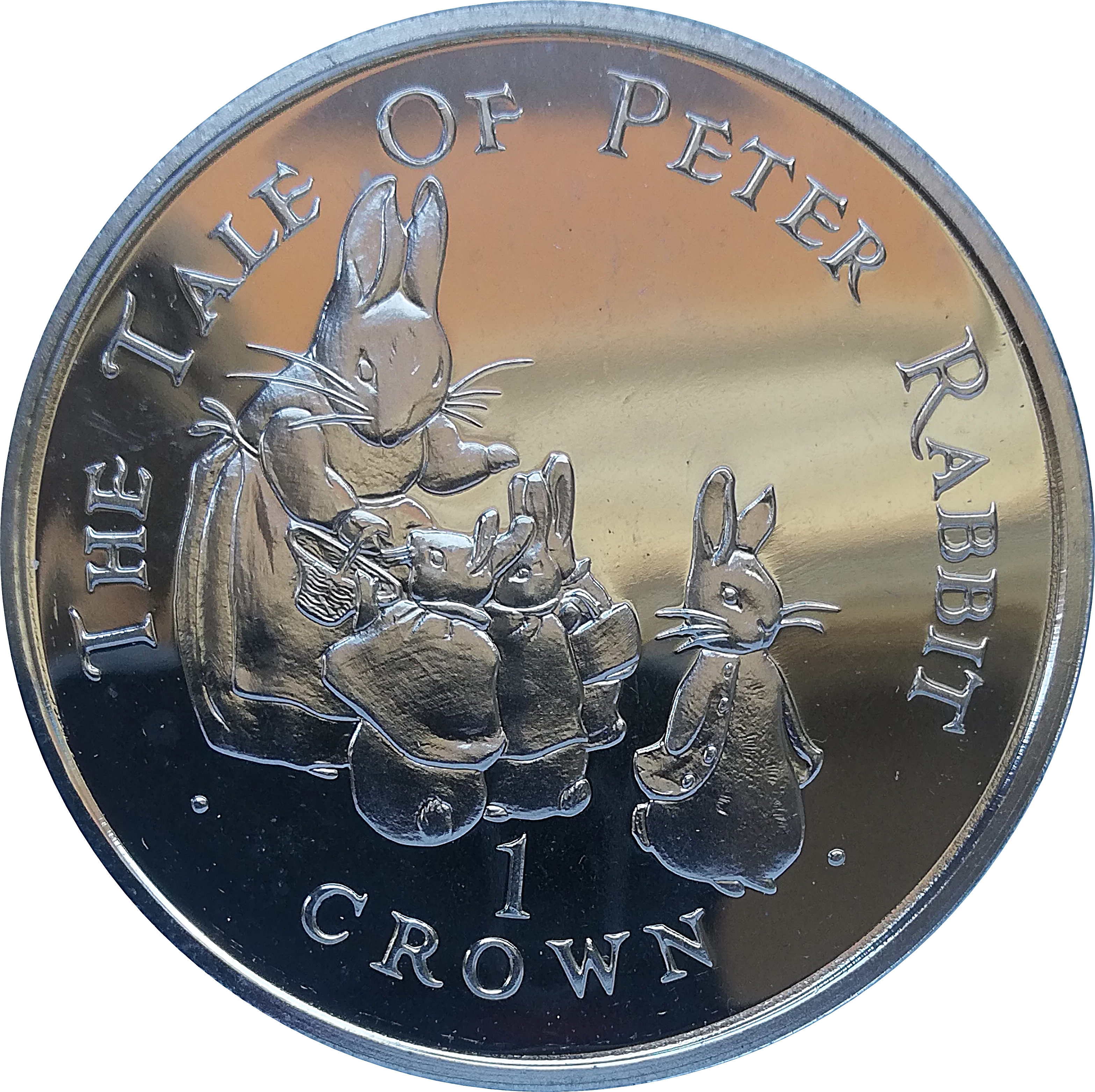 Gibraltar 1 Crown - Elizabeth II The Tale of Peter Rabbit reverse