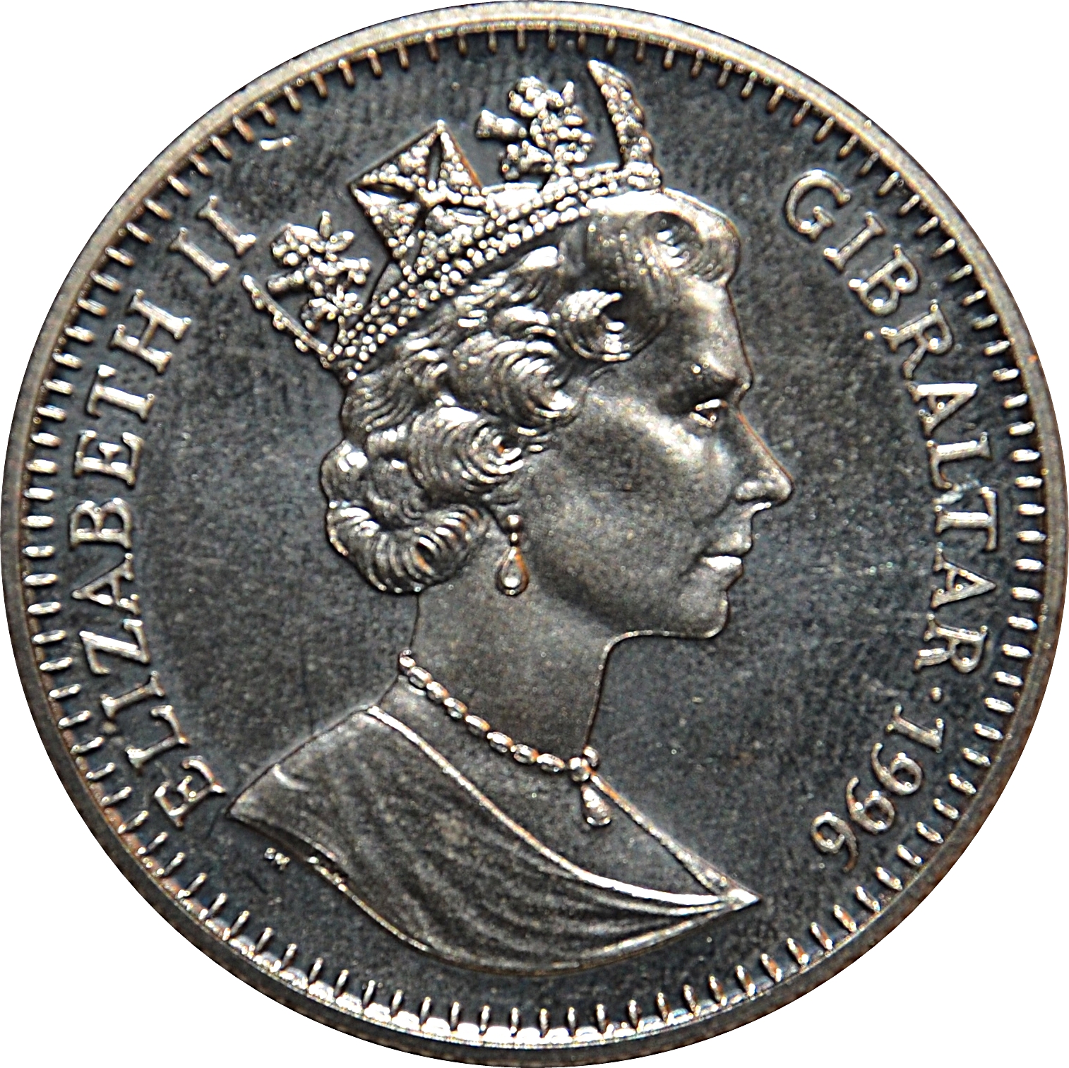 Gibraltar 1 Crown - Elizabeth II Atlanta Olympics - Tennis obverse
