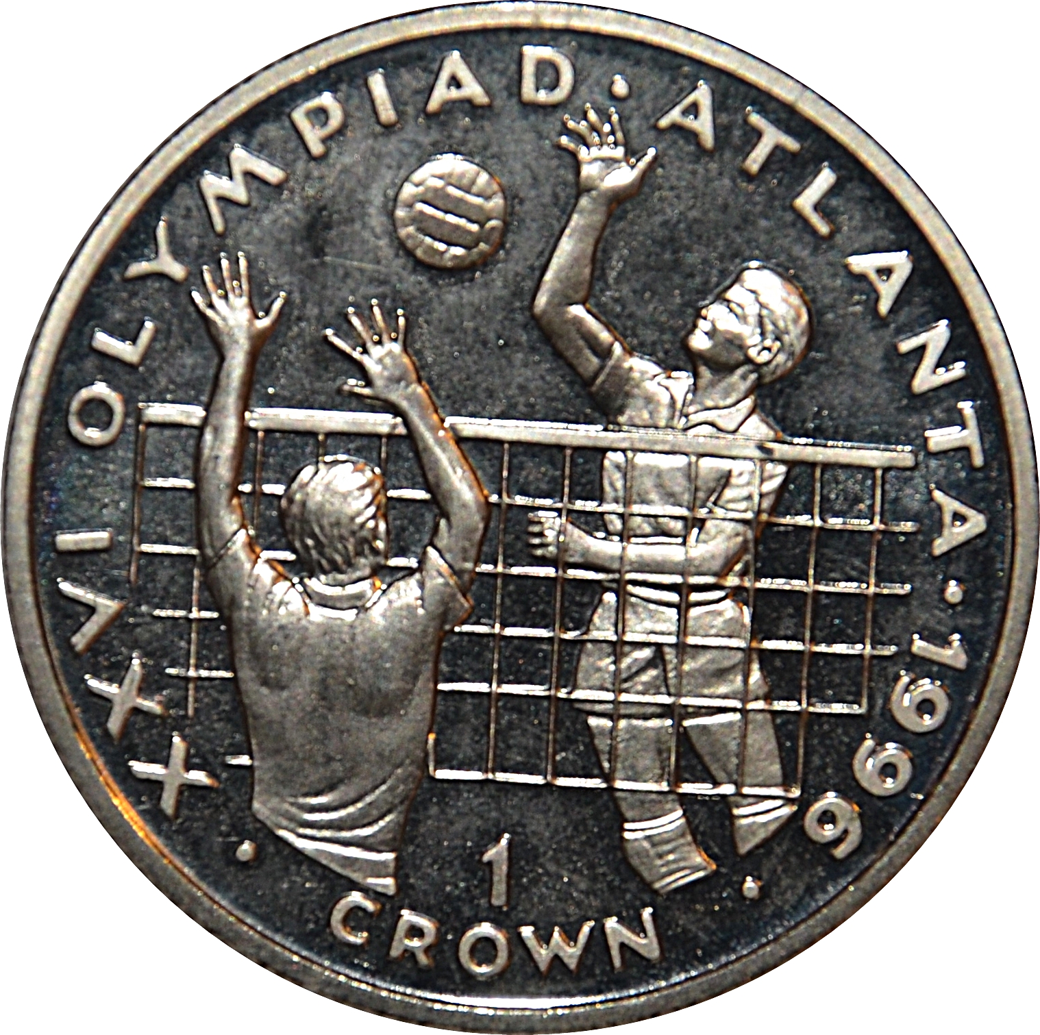 Gibraltar 1 Crown - Elizabeth II Atlanta Olympics - Volleyball reverse