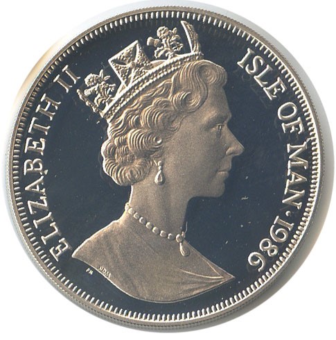 Isle of Man 1 Crown - Elizabeth II World Cup Mexico- Players on Map; Silver Plated Proof obverse