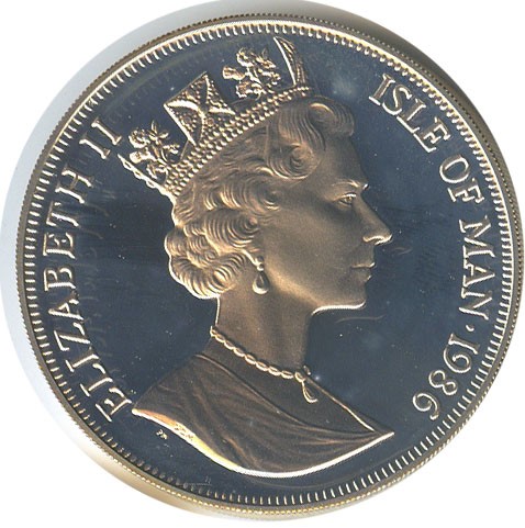Isle of Man 1 Crown - Elizabeth II World Cup Mexico - Globe; Silver Plated Proof obverse