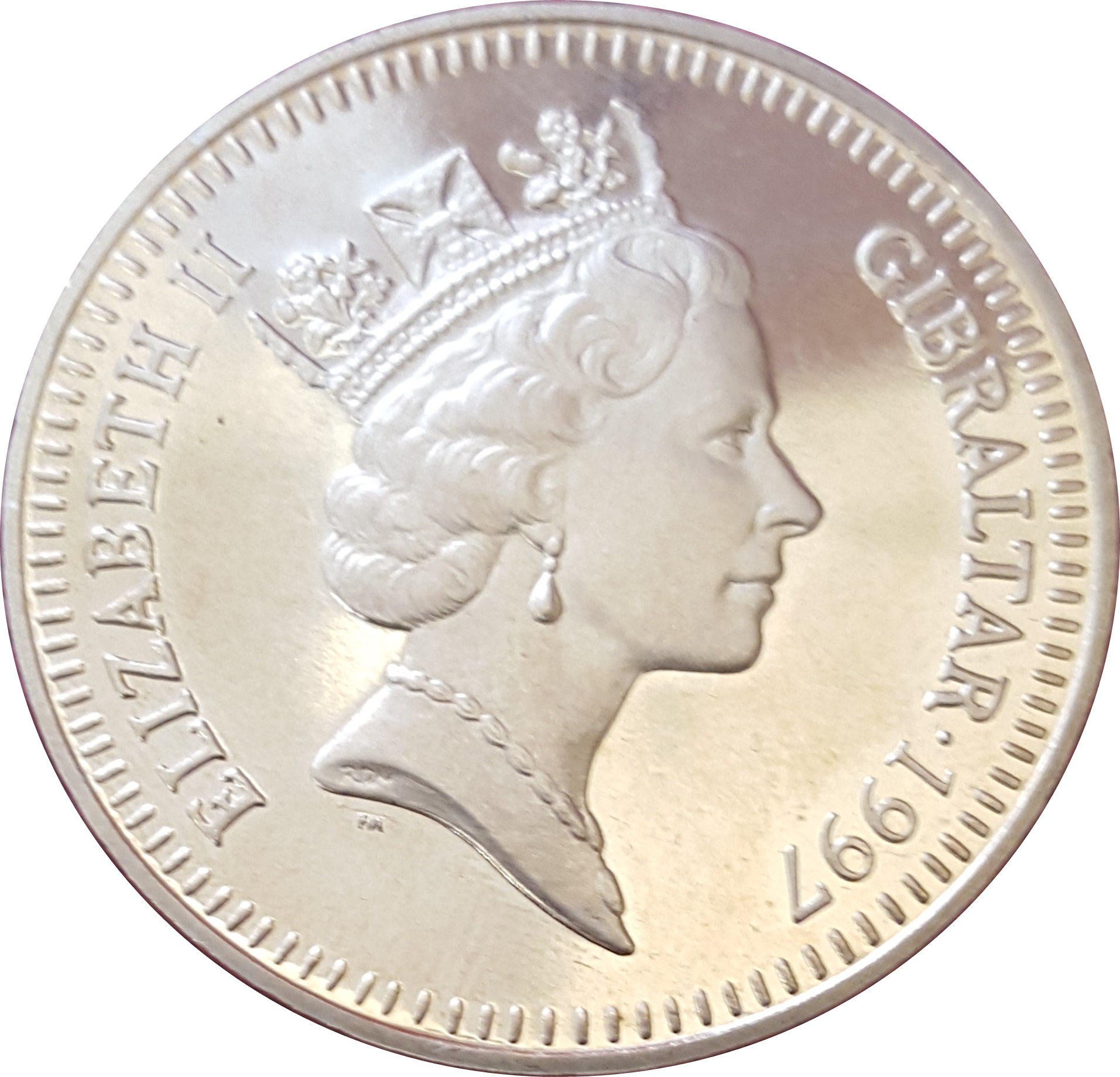Gibraltar 5 Pounds - Elizabeth II Last Voyage of Britannia obverse