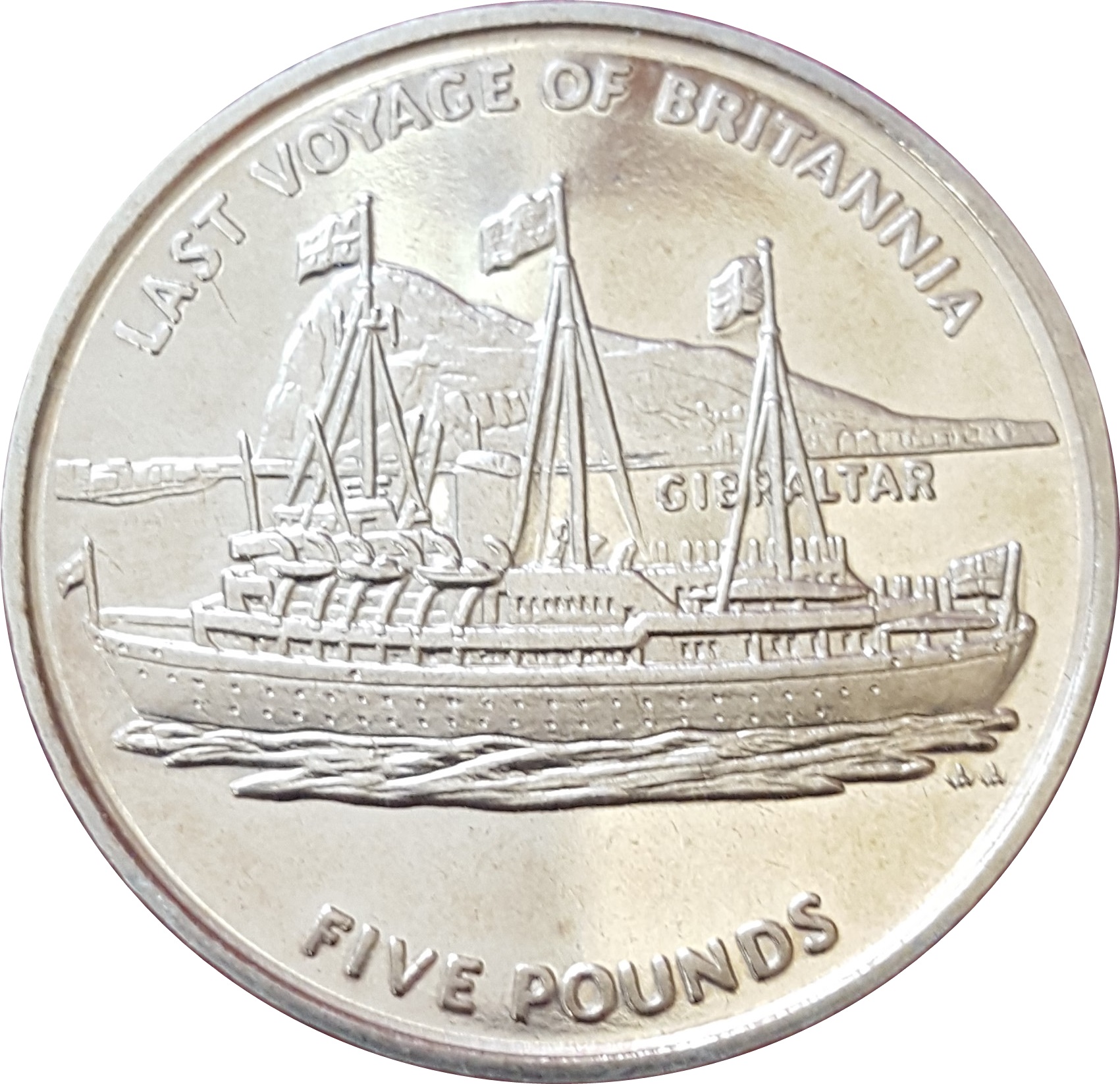 Gibraltar 5 Pounds - Elizabeth II Last Voyage of Britannia