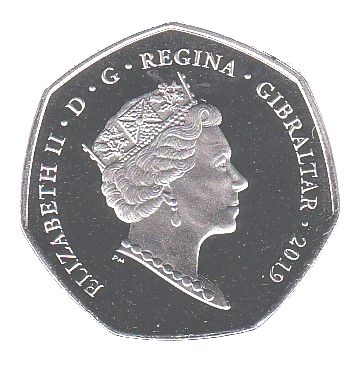 Gibraltar 50 Pence - Elizabeth II D-Day Anniversary obverse