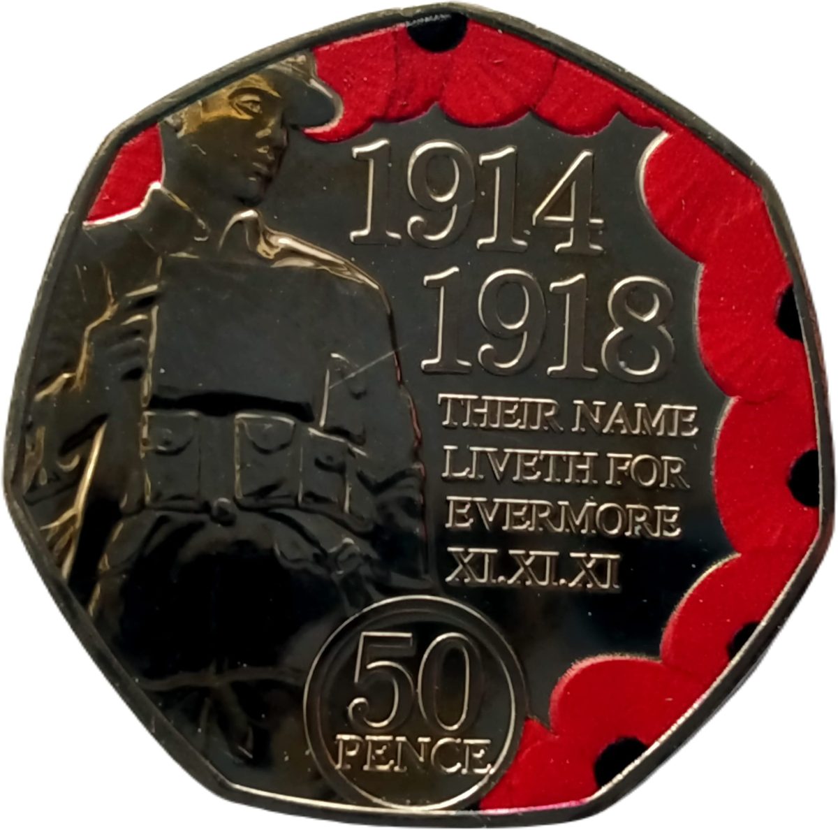 Isle of Man 50 Pence - Elizabeth II Centenary of The First World War