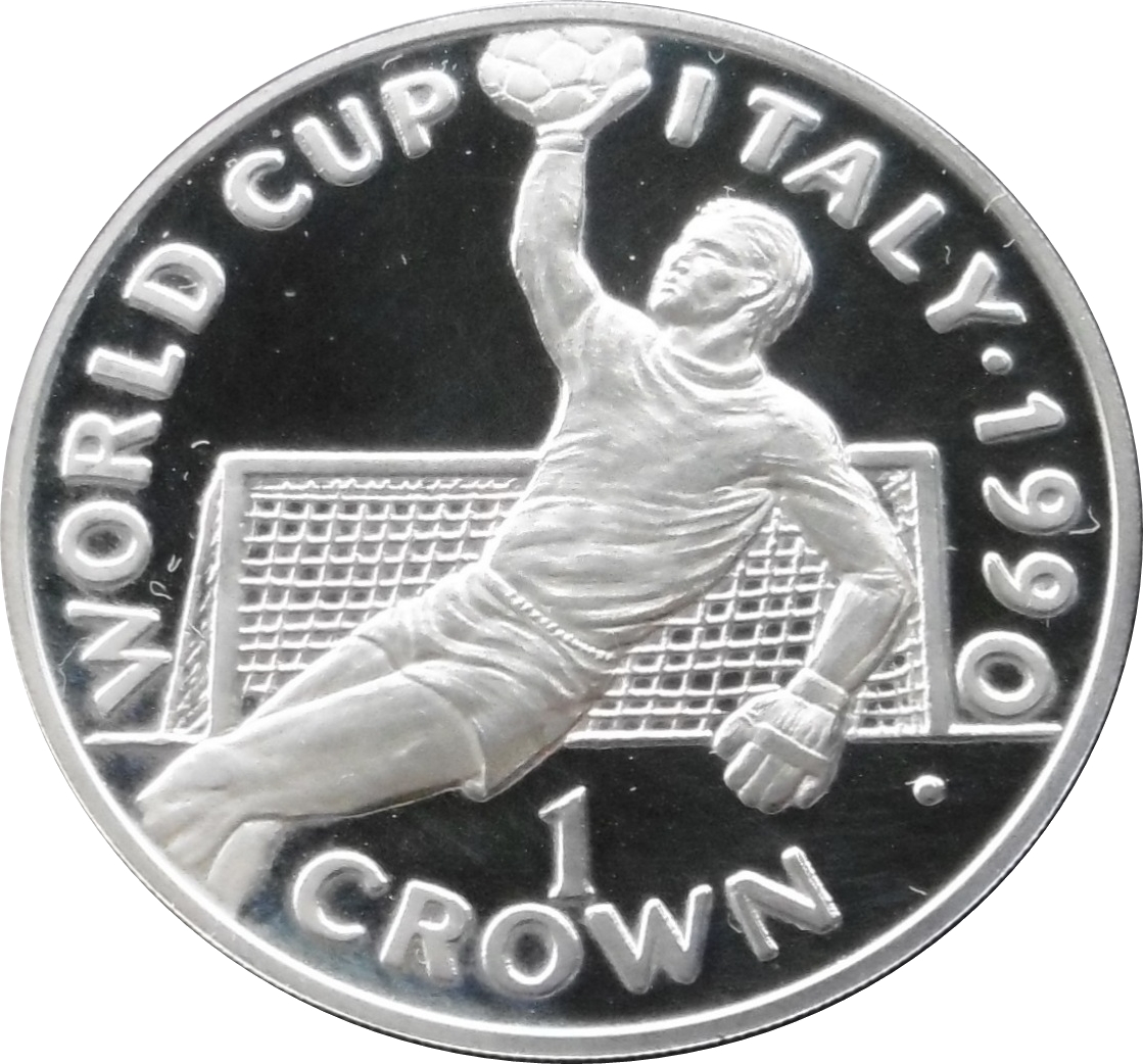 Gibraltar 1 Crown - Elizabeth II World Cup - Goalkeeper; Silver Proof reverse