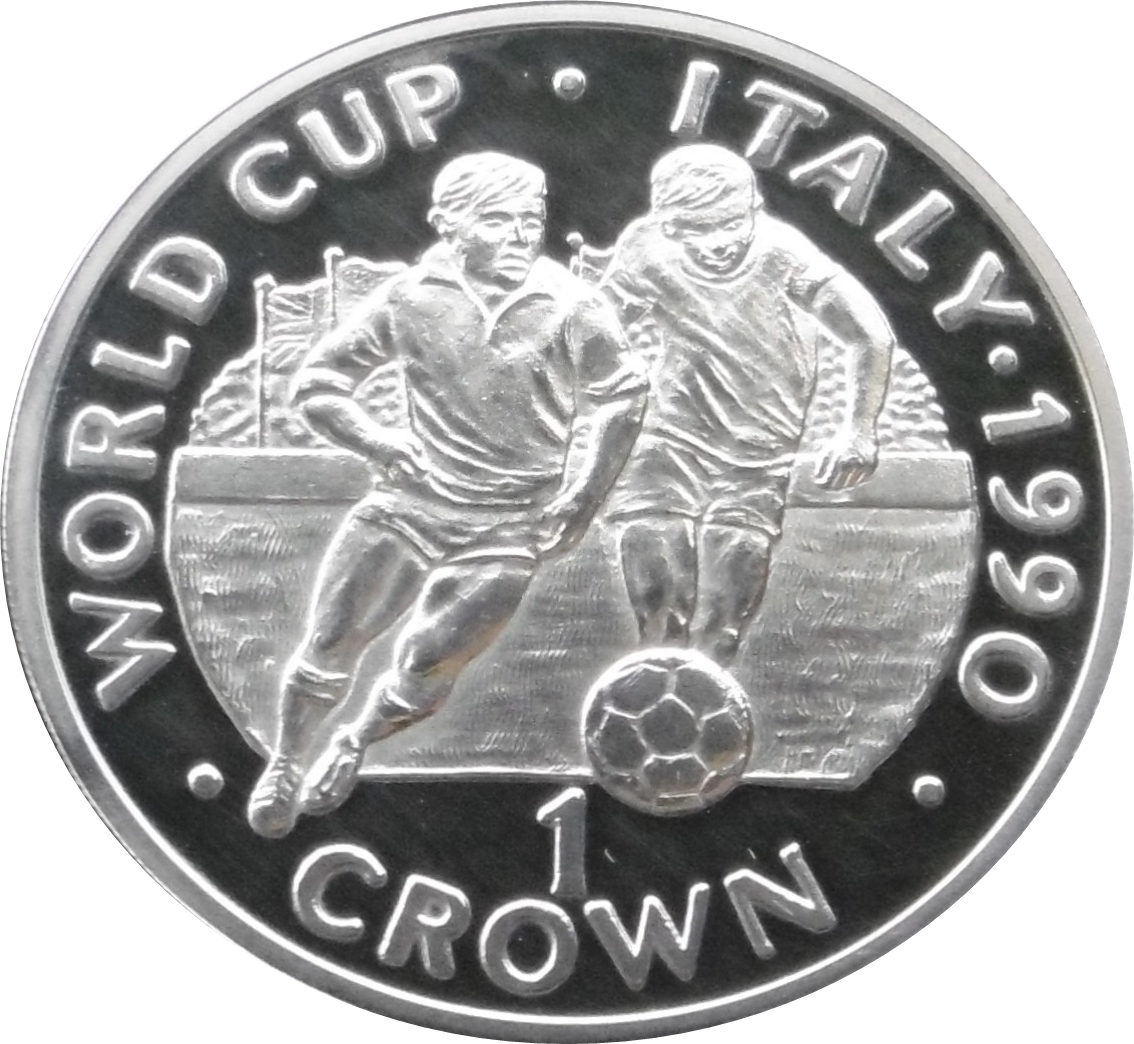 Gibraltar 1 Crown - Elizabeth II World Cup - Two players; Silver Proof reverse
