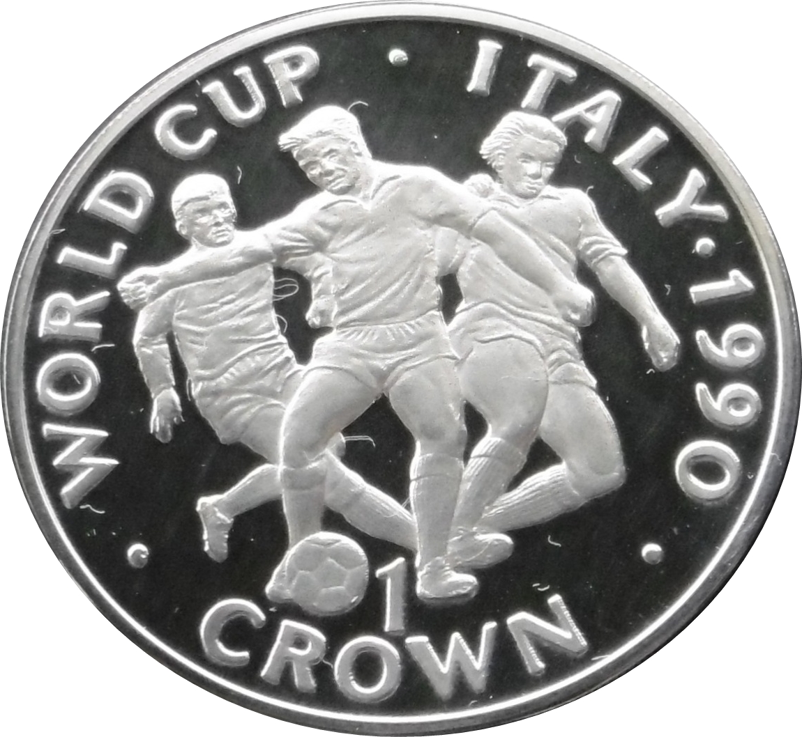 Gibraltar 1 Crown - Elizabeth II World Cup - Three players; Silver Proof reverse