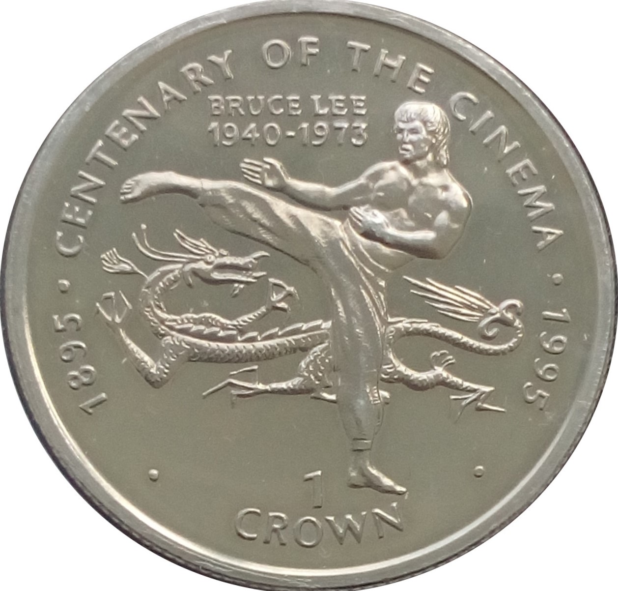 Gibraltar 1 Crown - Elizabeth II Bruce Lee reverse
