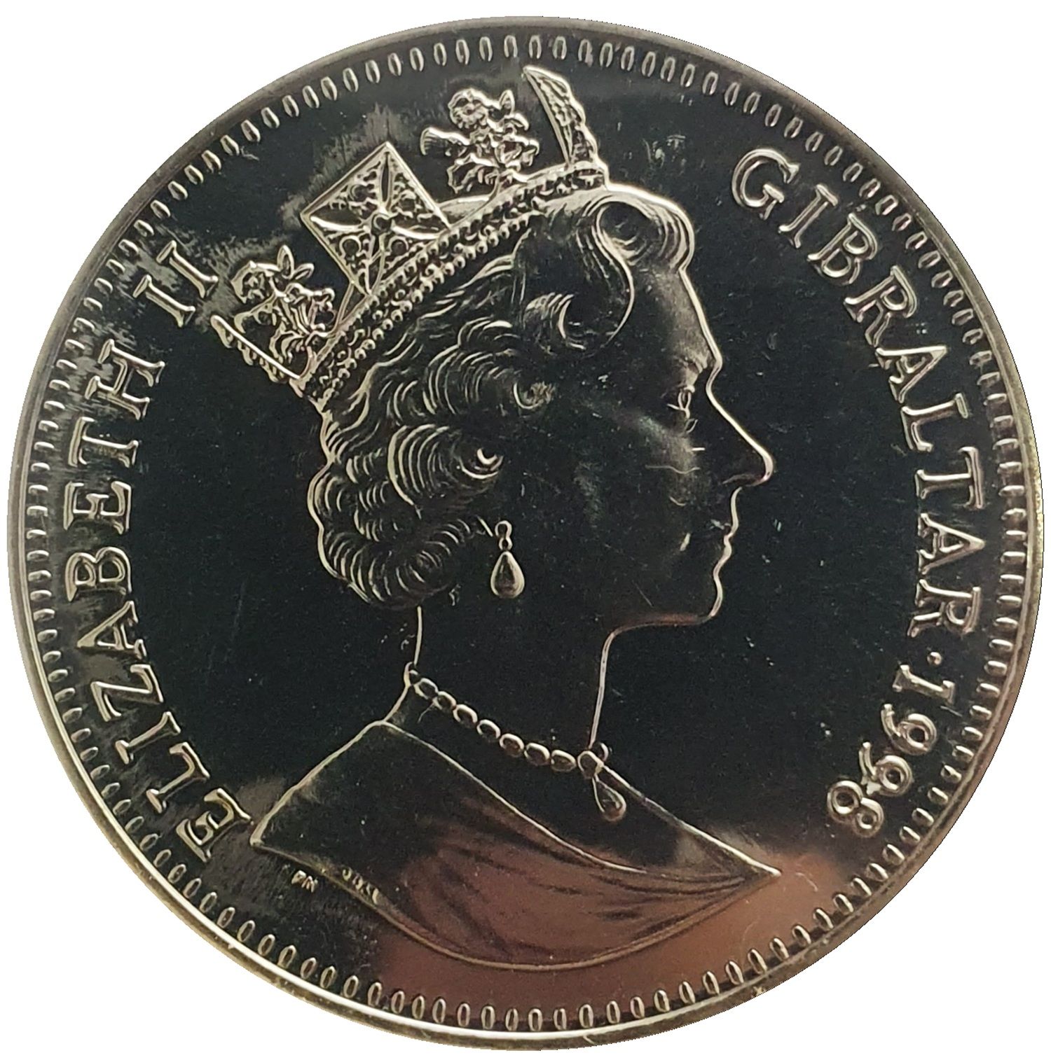 Gibraltar 1 Crown - Elizabeth II Sir Walter Raleigh obverse