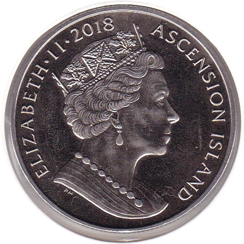 Ascension Island 1 Crown - Elizabeth II Shrimp obverse