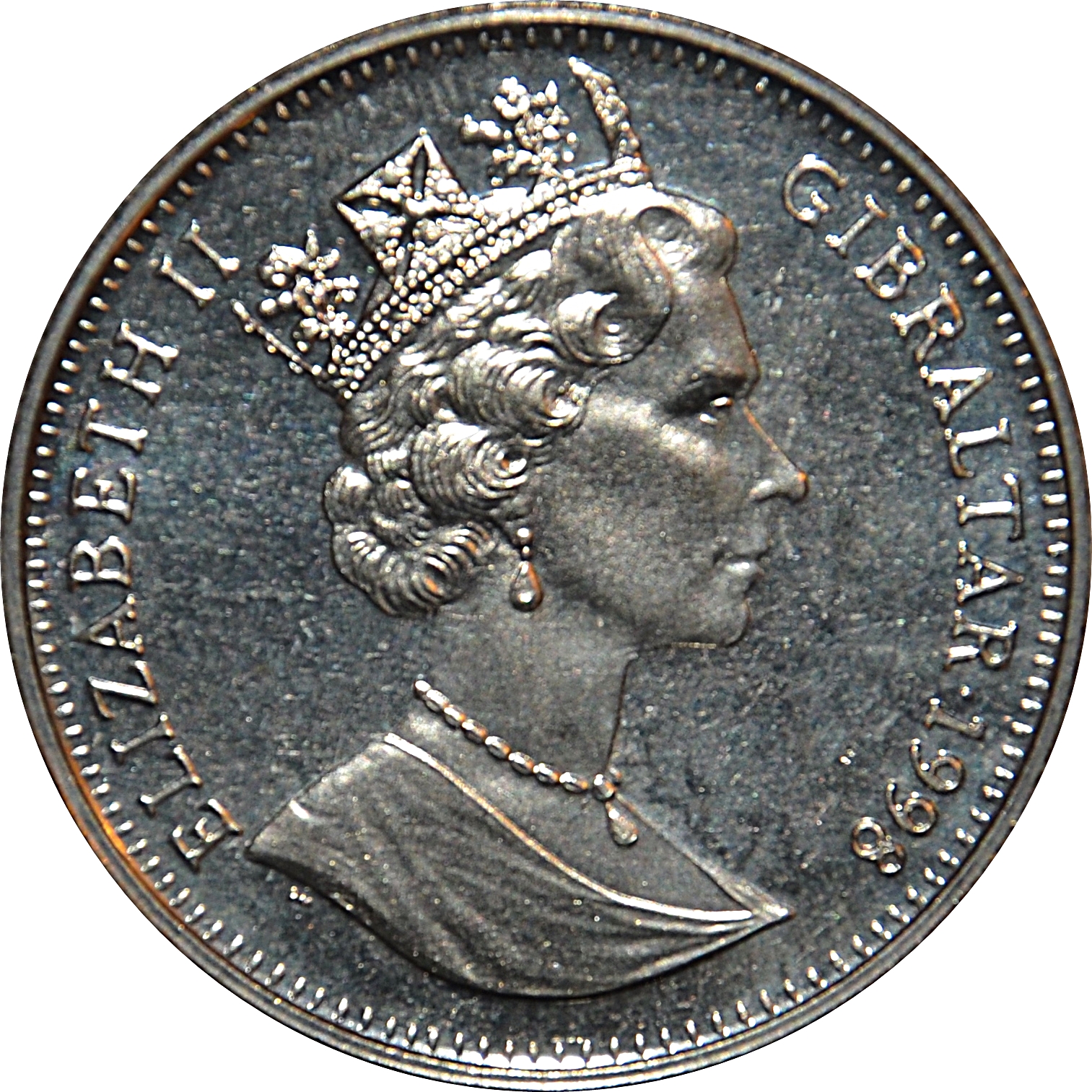 Gibraltar 1 Crown - Elizabeth II Two wind surfers obverse