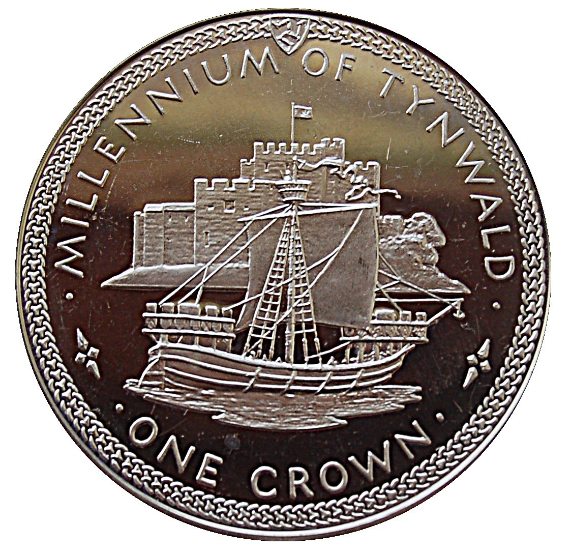 Isle of Man 1 Crown - Elizabeth II Tynwald - English cog; Silver Proof
