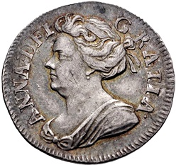 2 Pence - Anne 1st bust; incl. Maundy obverse