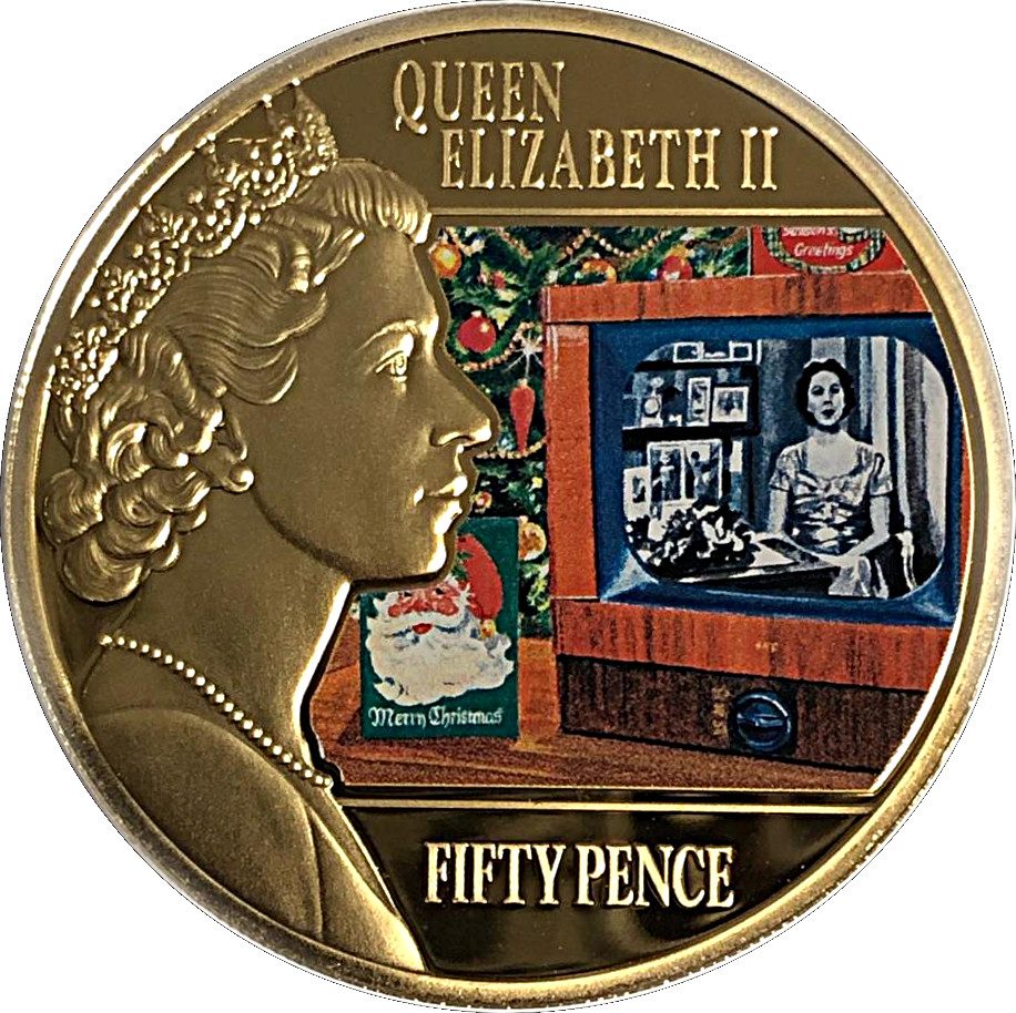 Guernsey 50 Pence - Elizabeth II Queens Speech reverse
