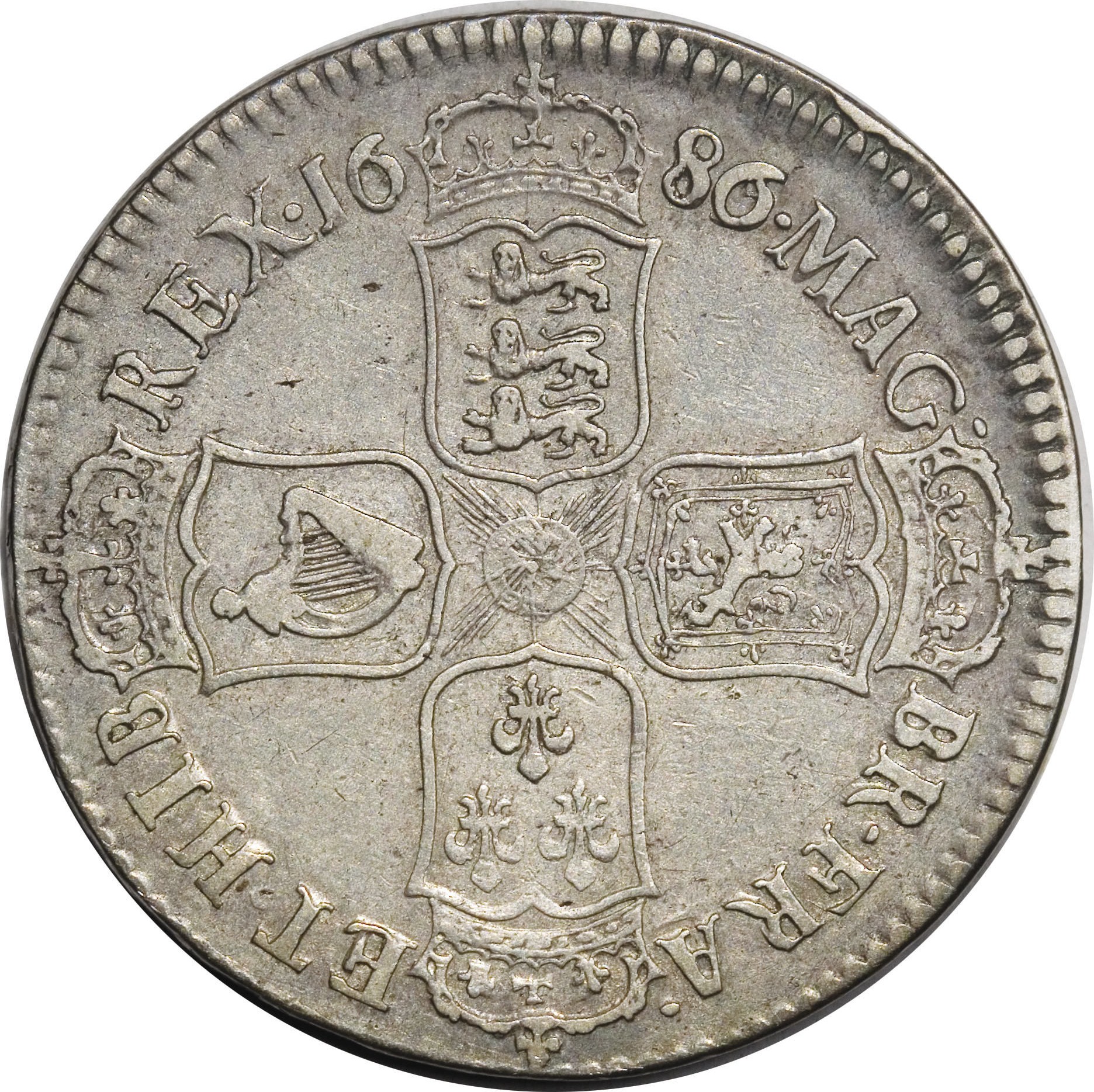 ½ Crown - James II 1st bust