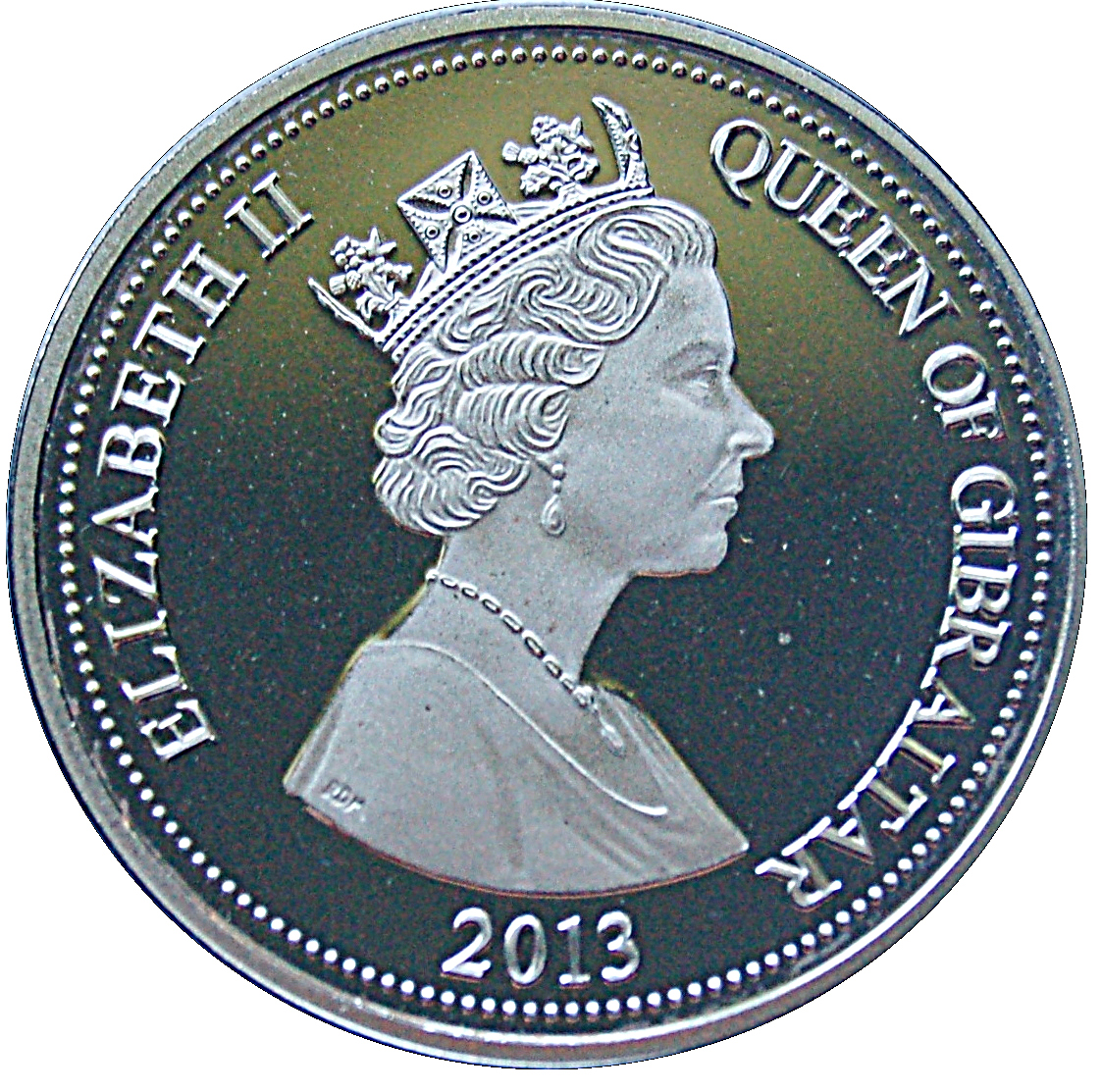 Gibraltar 1 Crown - Elizabeth II HM Queen Elizabeth II Coronation Jubilee obverse