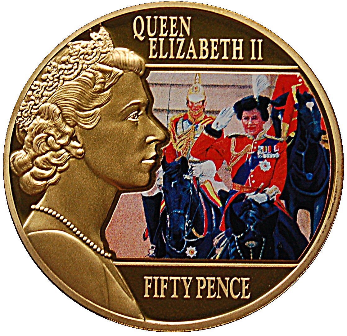 Jersey 50 Pence - Elizabeth II Trooping The Colour reverse