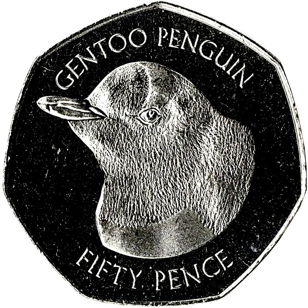 Falkland Islands 50 Pence - Elizabeth II Gentoo Penguin