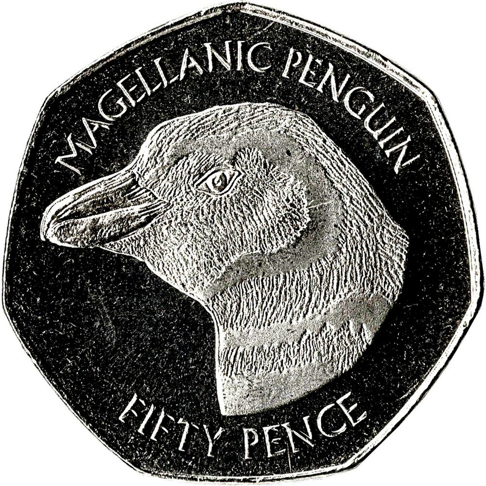 Falkland Islands 50 Pence - Elizabeth II Magellanic Penguin