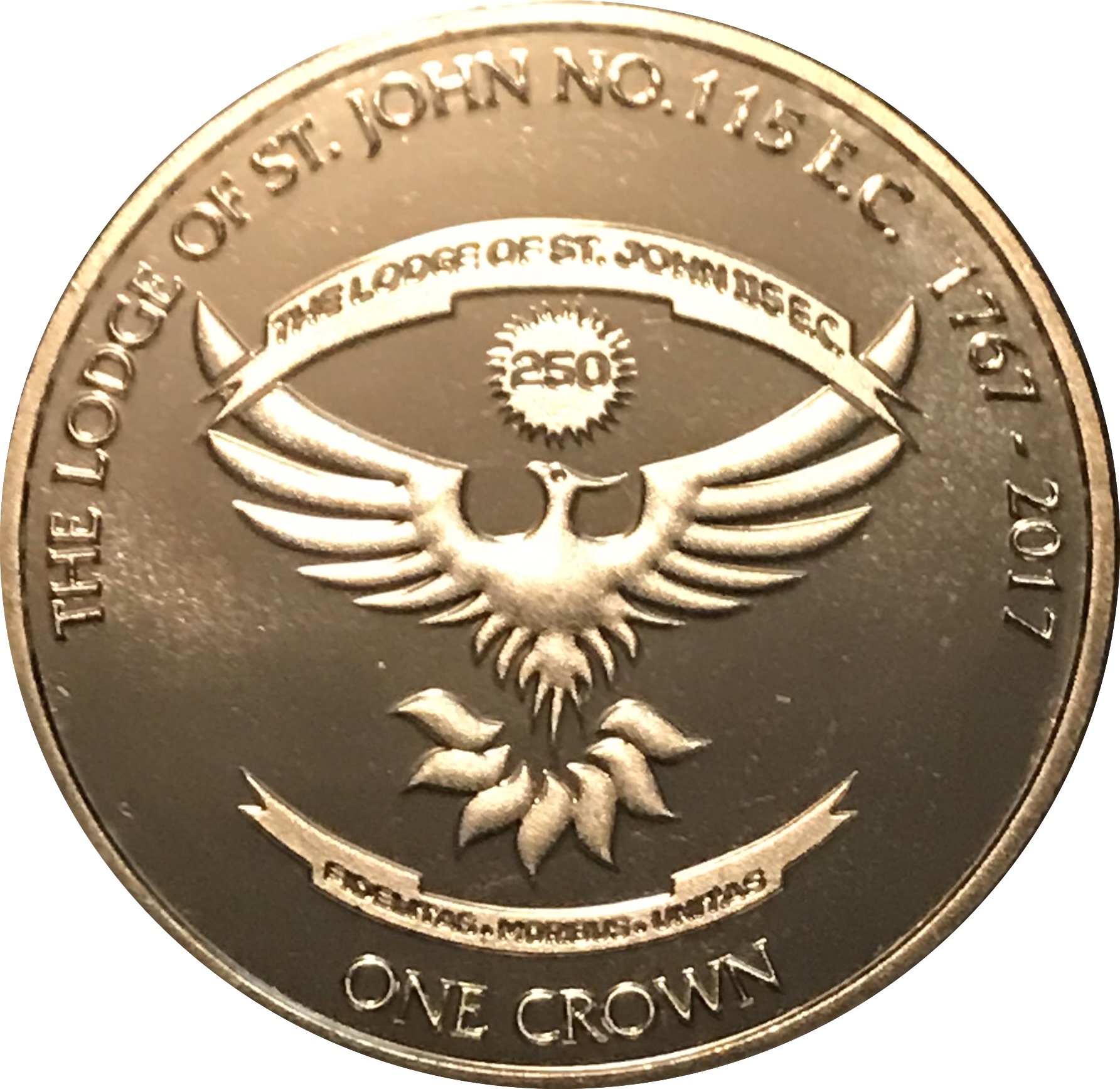 Gibraltar 1 Crown - Elizabeth II Lodge of St John 250th Anniversary