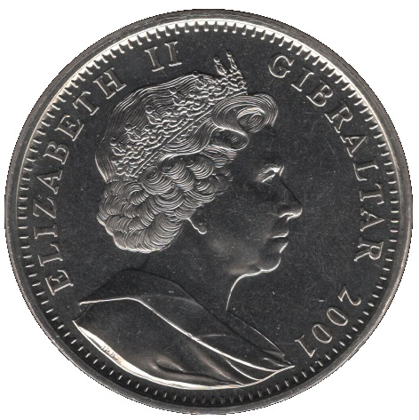 Gibraltar 1 Crown - Elizabeth II 1954 First Grandchild obverse