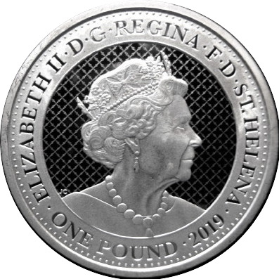 Saint Helena 1 Pound - Elizabeth II Cash India Wildlife: The Tiger obverse